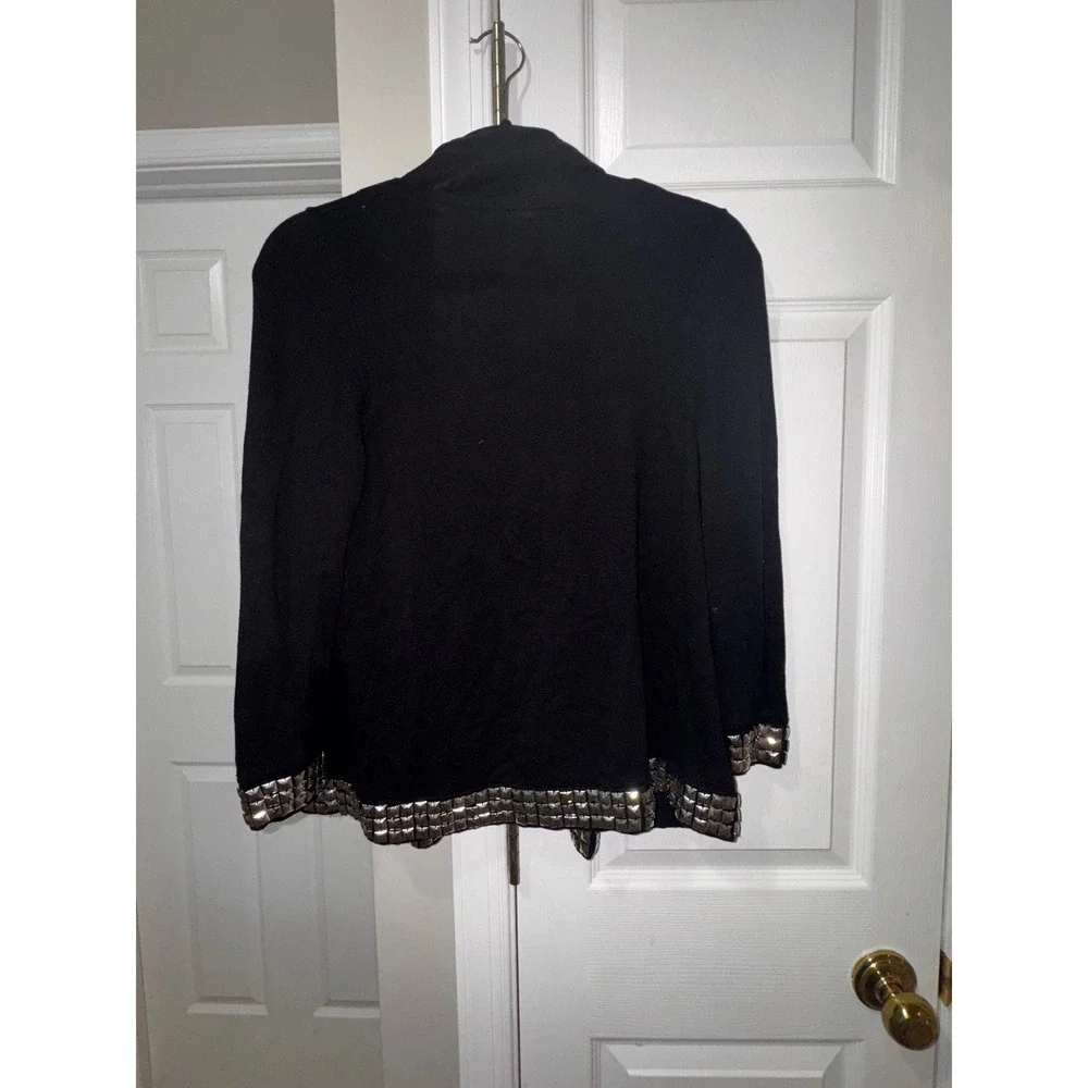 INC International Concepts‎ Womens Black Studded Open Front Cardigan Sweater M